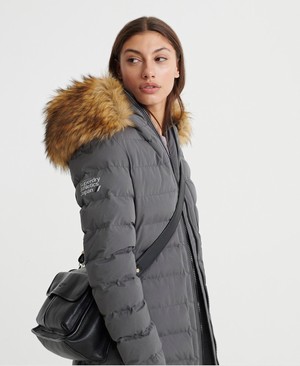 Superdry Arctic Tall Puffer Női Kabát MélySzürke | NZDFS6493